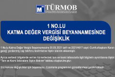 1 No.lu Katma Değer Vergisi Beyannamesinde Değişiklik