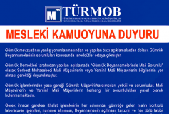 Mesleki Kamuoyuna Duyuru...