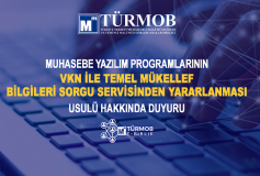 Muhasebe Yazılım Programlarının Vkn İle Temel Mükellef Bilgileri Sorgu Servisinden Yararlanması Usulü Hakkında Duyuru