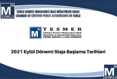 2021 Eylül Dönemi Staja Başlama Tarihleri