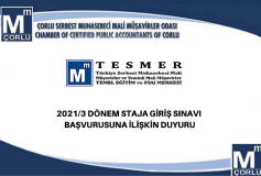 2021/3 Dönemi Staja Giriş Sınavı Başvurusuna İlişkin Duyuru