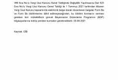 523 Sıra No.lu Vergi Usul Kanunu Genel Tebliği Hakkında Duyuru