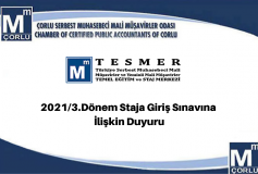 2021/3.dönem Staja Giriş Sınavına İlişkin Duyuru