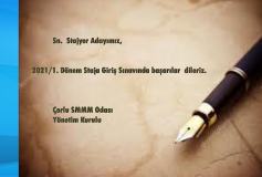 3 Nisan 2021 Tarihin De Düzenlenecek Olan 2021/1. Dönem Staja Giriş Sinavin Da Stajyer Adaylarina Başarilar Dileriz. Çorlu Smmm Odasi Yönetim Kurulu