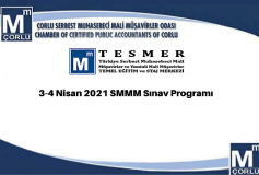 3-4 Nisan 2021 Smmm Sınav Programı