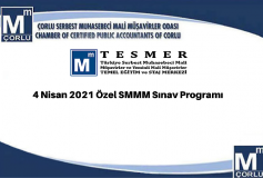 4 Nisan 2021 Özel Smmm Sınav Programı