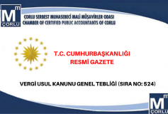 Hazine Ve Maliye Bakanlığı (Gelir İdaresi Başkanlığı)Ndan Vergi Usul Kanunu Genel Tebliği (Sıra No: 524)