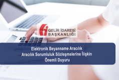 Elektronik Beyanname Aracılık/aracılık Sorumluluk Sözleşmelerine İlişkin Önemli Duyuru