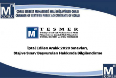 İptal Edilen Aralık 2020 Sınavları, Staj Ve Sınav Başvuruları Hakkında Bilgilendirme