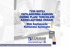 7256 Sayılı Yapılandırma Kanunu Ödeme Planı Tercihleri Karşılaştırma Ekranı
