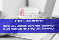 Defter Beyan Sistemi Duyurusu