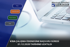 Kısa Çalışma Ödeneğine Başvuru Süresi 31.12.2020 Tarihine Uzatıldı