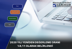 2020 Yılı Yeniden Değerleme Oranı %9,11 Olarak Belirlendi