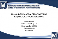 2020/3. Dönem Sınavında Başarılı Olan Öğrencilerimiz