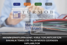 Anonim Şirketlerin Genel Kurul Toplantıları İçin Bakanlık Temsilcisi Talebi Mersis Üzerinden Yapılabiliyor